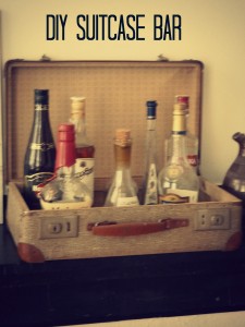 DIY suitcase bar