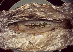 BBQ Forel met tomaat