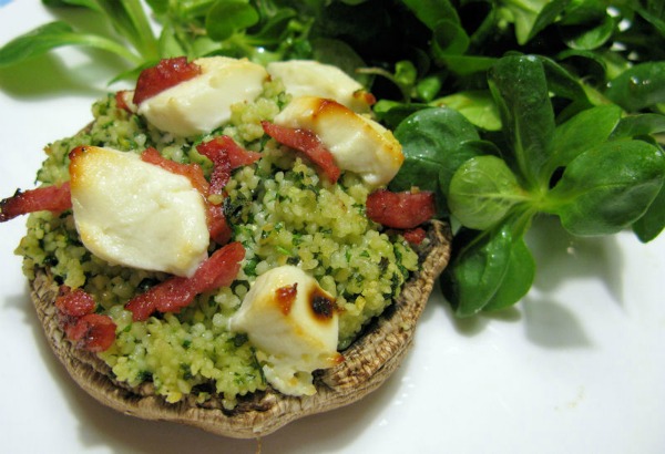 Gevulde portobello met couscous