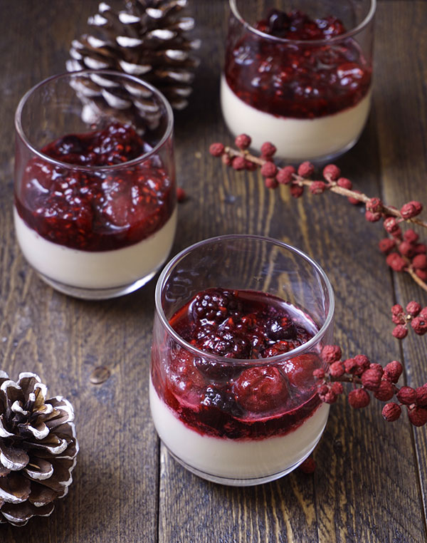 panna cotta met rood fruit