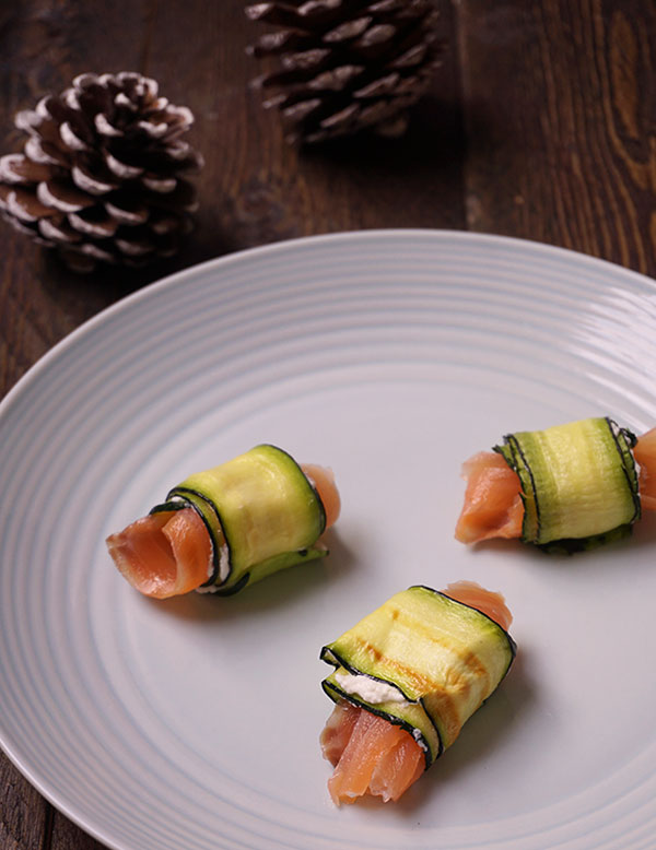 zalmrolletjes met courgette