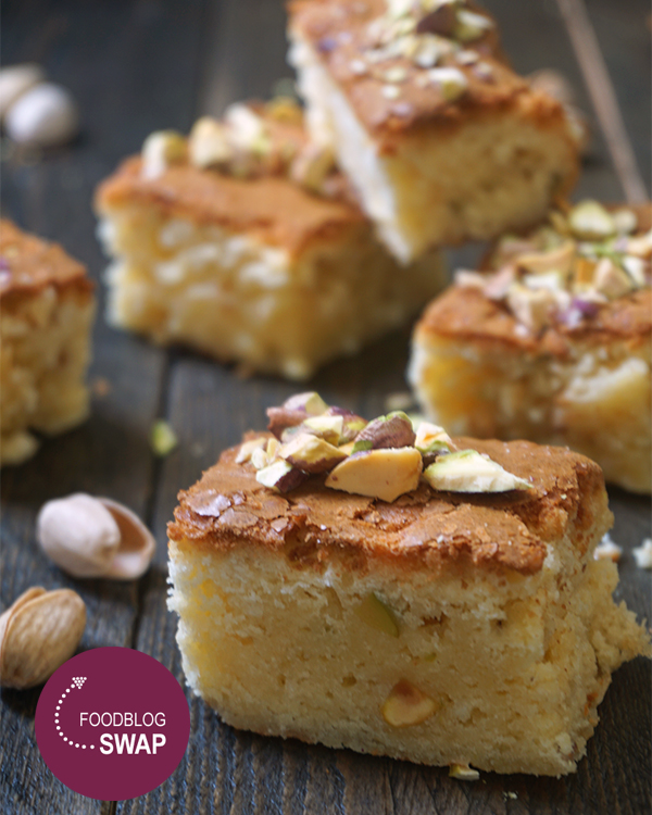 Blondies met pistachenootjes en rice crispies