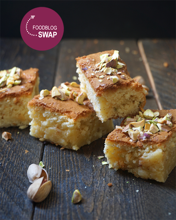 Blondies met witte chocolade en pistachenootjes