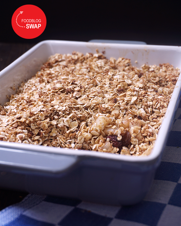 Baked Oats met peer en rozijnen