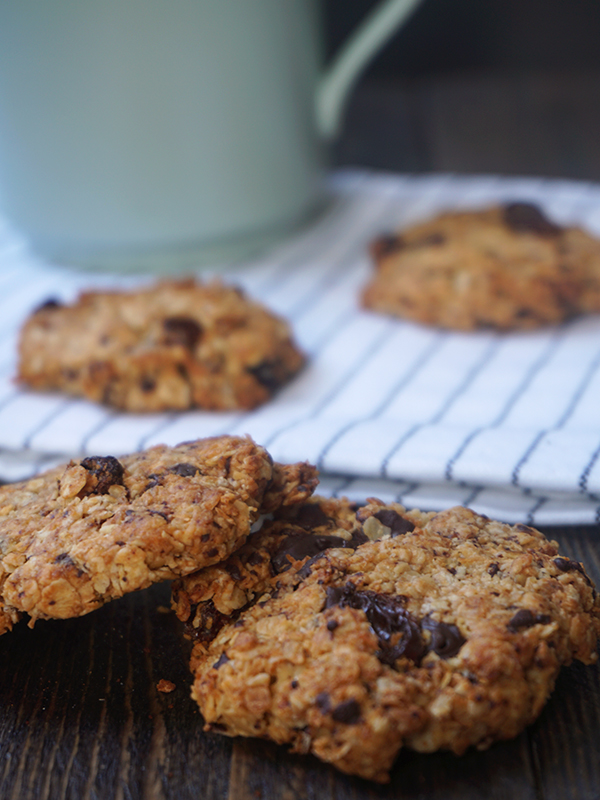 Havermout koekjes met kokos en chocolade