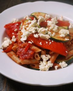 Pasta met gegrilde groenten