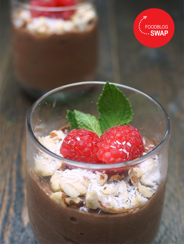 Chocolademousse met frambozen